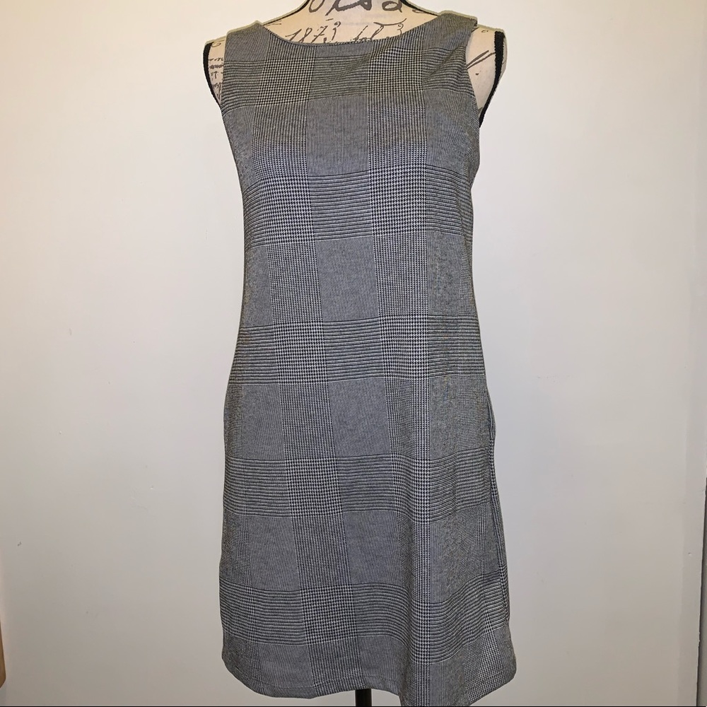Nine Britton Plaid Black & White Dress Small